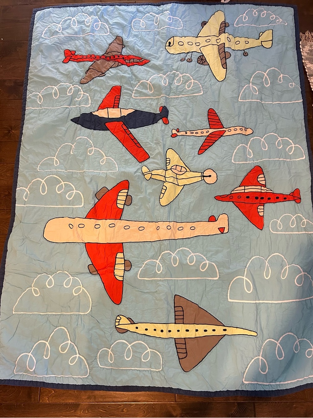 Land of Nod Airplane twin comforter and standard sham